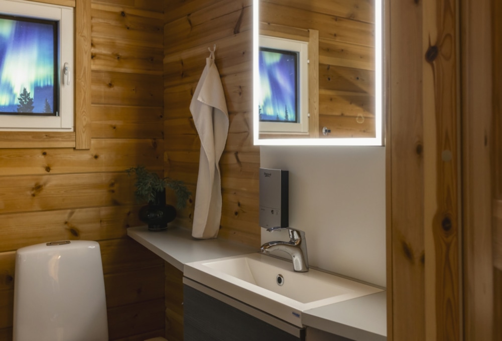 Harriniva Riverside Cabin Badezimmer